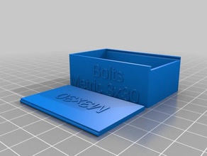 bolt box schieben Deckel-text Container angepasst 3d print model - Mito3D