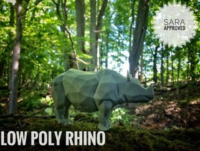 low poly rinoceronte animais lowpoly baixa polígono rhino3d sara aprovado 3d print model - Mito3D
