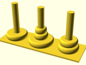 torre di hanoi puzzle 3d print model - Mito3D