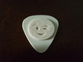 winky emoji guitar pick 3d printing emojii gift handheld hand tools valentines day gifts 3d print model - Mito3D