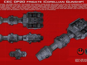 corellian dp-20 de la canonnière modèles starwars star wars 3d print model - Mito3D