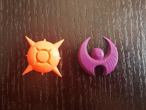pokemon sun moon pin Anahtarlık 3d kül rozet rozetleri pickachu pokemons rozeti figürü git oyuncak 3d print model - Mito3D