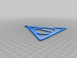 my customized parametric harry potter deathly hallows sign signs logos 3d print model - Mito3D