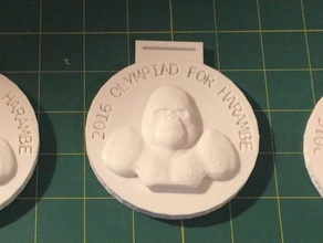harambe de la medalla oro 3d impresión 3d print model - Mito3D