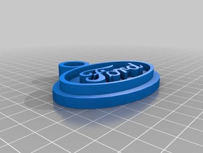 ford champion medalion plain keychains customized 3d print model - Mito3D