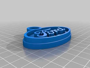 ford logotipo simples chaveiros personalizado 3d print model - Mito3D