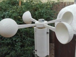 simple wind speed sensor anemometer 4 windcups engineering arduino weather station windspeed 3d print model - Mito3D