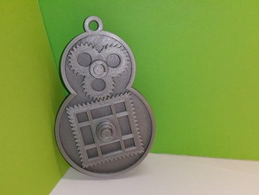 engrenage carr&eacute square gear engineering engrenages- keychain mcanisme 3d print model - Mito3D
