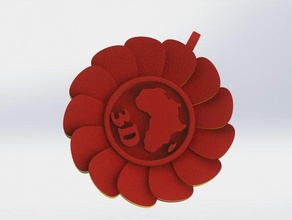 sunflower pendant accessories 3d print model - Mito3D