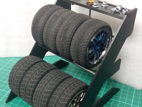 tires rack &agrave pneu rc vehicles jante pit racks stand support wheel rim wheels 3d print model - Mito3D