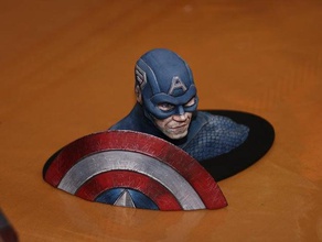 captain america busto sculture 3d print model - Mito3D