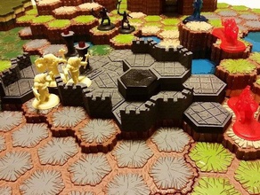 hex terrain 3d printing dungeon dungeons hexagon magic gathering miniature miniatures rpg rpgs game prop tiles scenery tabletop 3d print model - Mito3D