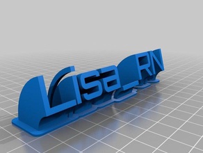 lisa rn nameplate office customized 3d print model - Mito3D