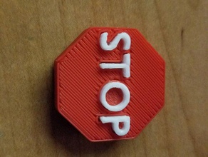 señal de stop imán la oficina nevera el refrigerador del 3d print model - Mito3D