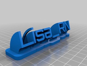 lisa rn nameplate office customized 3d print model - Mito3D