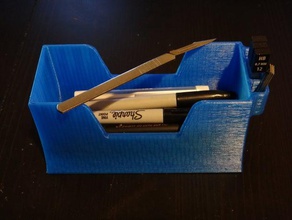pen scalpel holder organization bin desk desktop organizer tidy pencil tray 3d print model - Mito3D