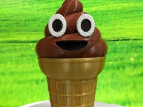 ice cream emoji poop cone art 3d print model - Mito3D