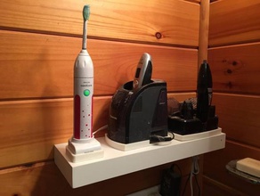 beard trimmer station holder shelf bathroom 3d print model - Mito3D