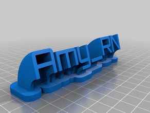 amy nameplate office customized 3d print model - Mito3D