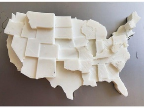 united states learning 3d map customized data visualization suicide usa 3d print model - Mito3D