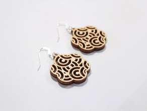 oriental earrings 3d print model - Mito3D