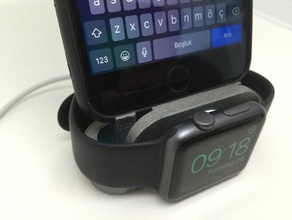 iphone apple watch holder mobile 3d print model - Mito3D