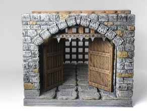 openforge pedra portaria brinquedo jogo os acessórios barbican dnd telhas dungeon miniaturas pathfinder rpg tampo de mesa terreno 3d print model - Mito3D