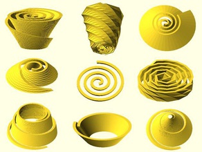 Archimedische Spirale generator math Kunst Achterbahn Bildung openscad shell 3d print model - Mito3D