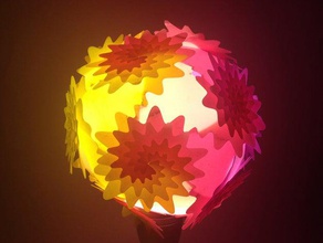 icosahedron puzzle lamp shade dahlia decor modular 3d print model - Mito3D