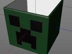 minecraft head container v002 containers creeper 3d print model - Mito3D