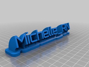 michelle placa de identificação office personalizado 3d print model - Mito3D