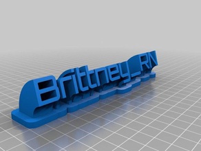 brittney nameplate office customized 3d print model - Mito3D