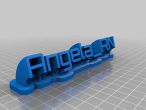 angela nameplate office customized 3d print model - Mito3D