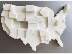 united states learning 3d map customized data visualization fat height overweight statistics usa 3d print model - Mito3D