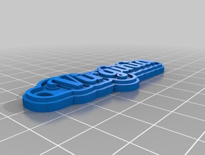 virginia Schlüsselanhänger angepasst 3d print model - Mito3D