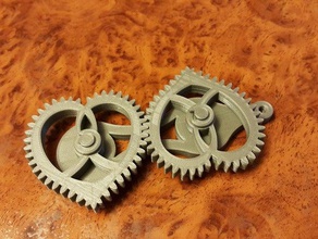 coeurs tandem cœur l'ingénierie coeurs- engrenages- les engins engrenages pendentifs un trousseau de clés mcanique- 3d print model - Mito3D