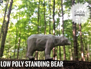 molly low poly urso animais lowpoly sara aprovado de pé 3d print model - Mito3D