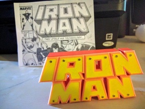 iron man comics logo jouet jeu accessoires 3d print model - Mito3D