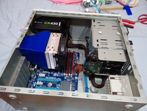120mm cpu soğutucu fan 80 mm egzoz kanalı durumunda bilgisayar havalandırma 3d print model - Mito3D
