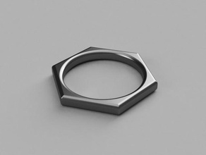 hexagon ring fashion beautiful gadget geometric jewelry math 3d print model - Mito3D