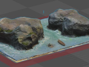 zwei Inseln-Boot-diorama Landschaft Gebäude Strukturen 3d print model - Mito3D