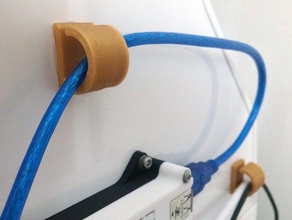wire cable clip organizer glue 16mm organization bundle cord guide mount holder 3d print model - Mito3D