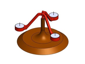 pendule porte-bougie porta velas p&eacutendulo para 3 t&eacute décor candélabre candelabro dynamique pendulo thé lumière de 3d print model - Mito3D