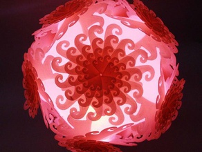 icosahedron puzzle lamp shade iii fractal decor 3d print model - Mito3D