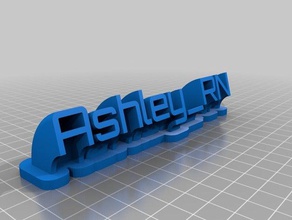 ashley rn nameplate office customized 3d print model - Mito3D