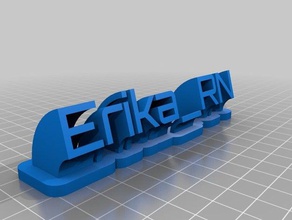 erika rn nameplate office customized 3d print model - Mito3D