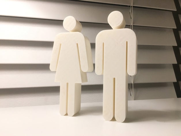 bathroom symbols figurines people 3D print model - Mito3D