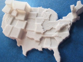 united states learning 3d map customized height ufo ufos usa 3d print model - Mito3D