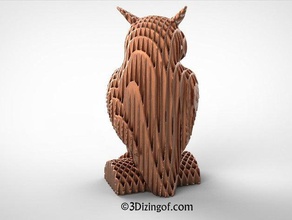 fluidic owl sculptures dizingof organic 3d print model - Mito3D