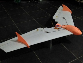 Rumpf-Lamellen-motor-mount tzagi flying wing 3d drucken 3d print model - Mito3D